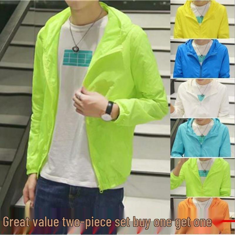 2023 Men's Ultra-Thin Sun Protection Jacket - Transparent, Versatile Beach and Student Wear