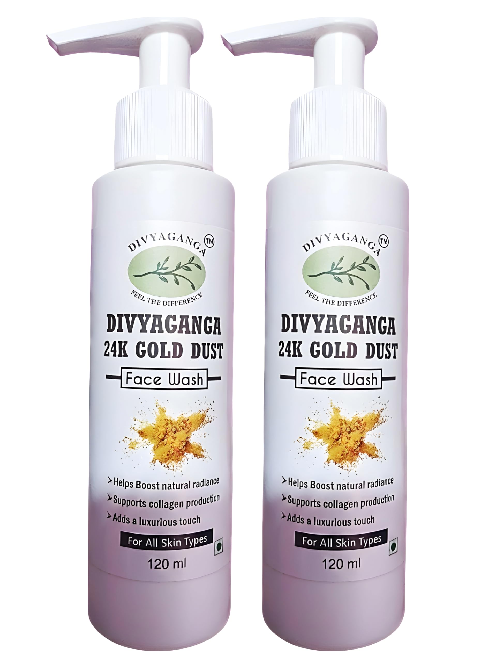 Divyaganga 24K Gold Dust Face Wash, Boosts Natural Radiance, Supports Collagen Production, for All Skin Types, Herbal Facewash, Natural Facewash (1