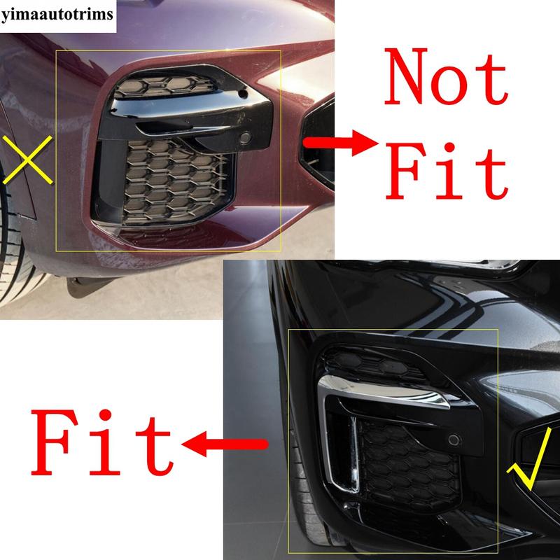 Front Fog Light Lamp Eyebrow Grille Air Intake Decoration Cover Trim For BMW X5 G05  - 2024 Black / Carbon Fiber Accessories