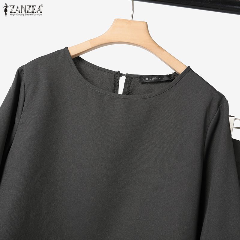 ZANZEA Women 3/4 Sleeve Blouse and Shorts Skirt Casual Two Piece Suit Sets