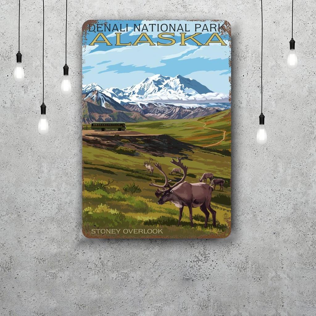 kenai fjords national park Decor Poster Vintage Tin Sign Metal Sign Decorative Plaque for Pub Bar Man Cave Club Wall Decoration