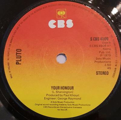 7-Zoll Schallplatte PLUTO SHERVINGTON Euer Ehren SCBS4509 CBS 1975 UK Reggae Ska Dub Gebraucht