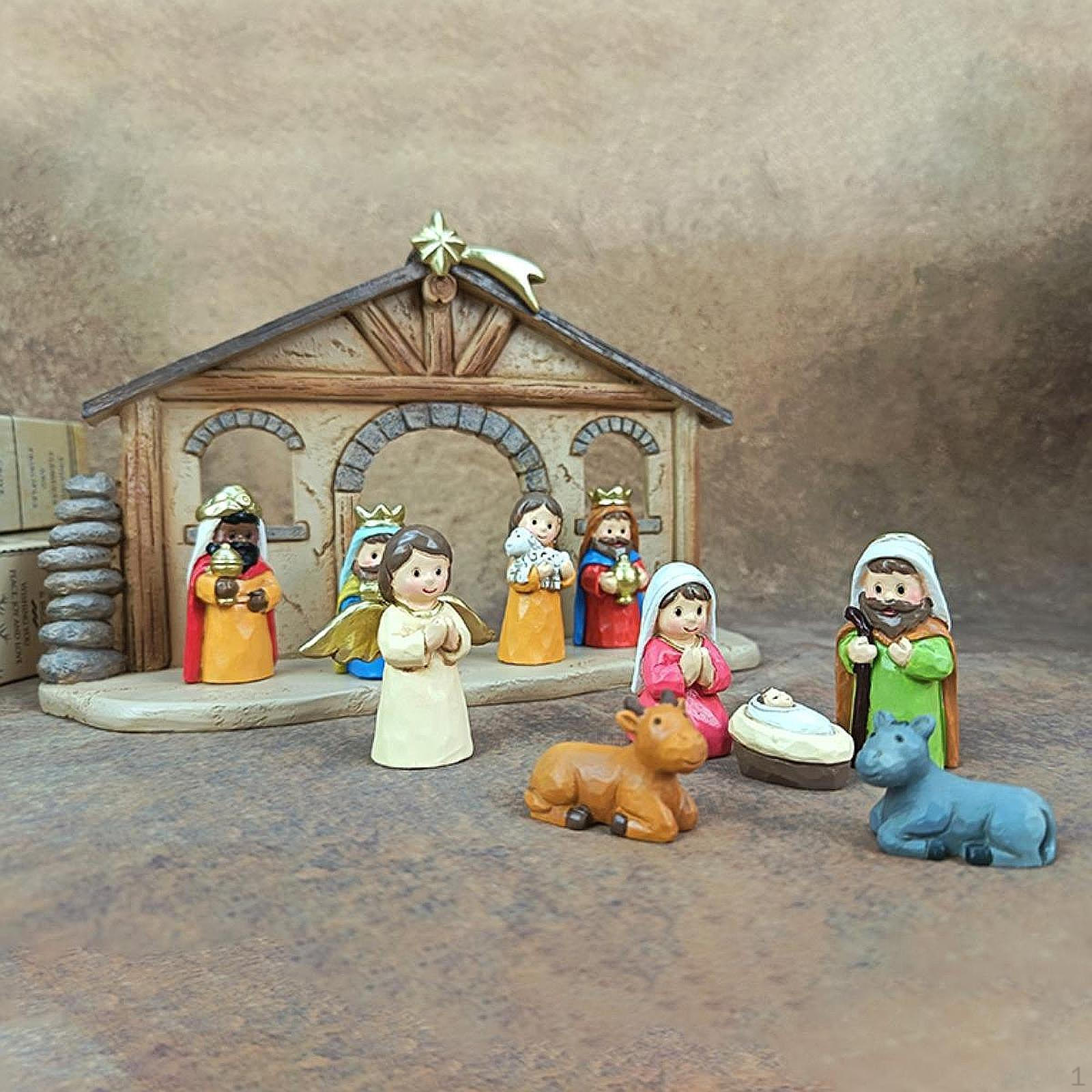 

11Pcs Holy Family Decor Nativity Scene Set Christmas Decoration Desktop Ornament Traditional