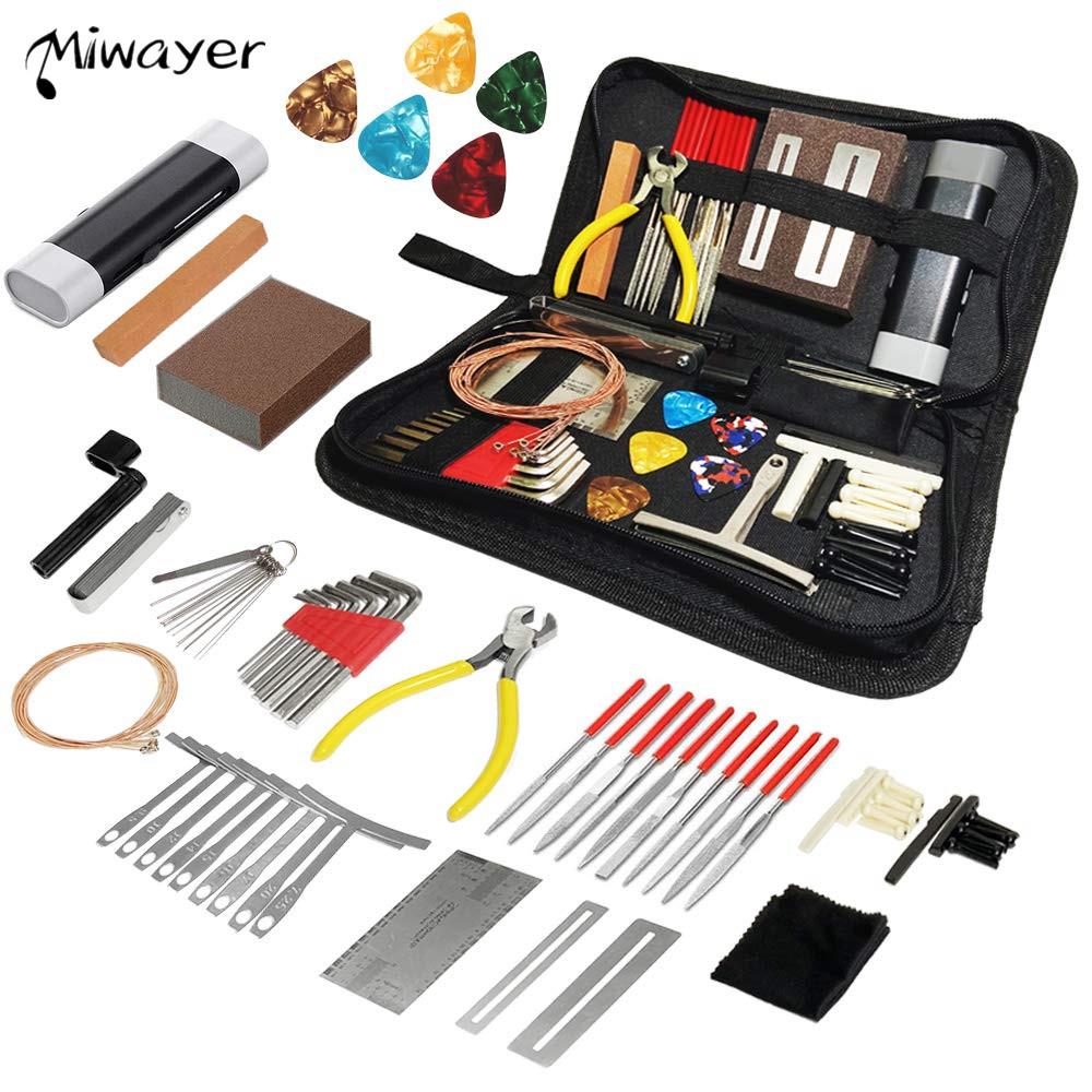 Miwayer 25pcs Guitar Repairing Tools Kit Setup Kit with Carry Bag Perfect Gift for Music or String Instrument Enthusiast
