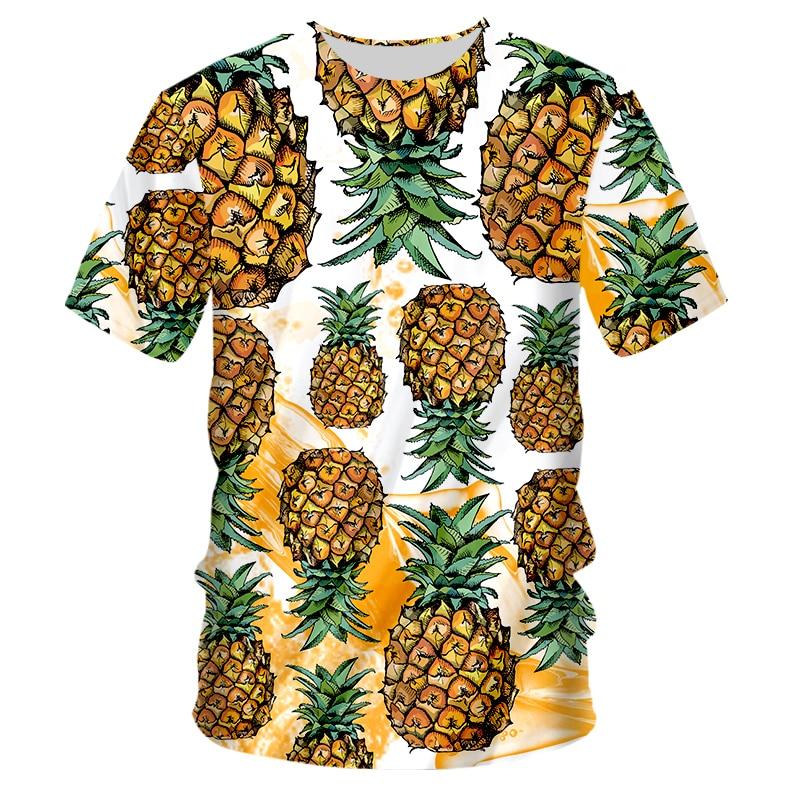 Mode Fruitpatroon 3D Print T-shirts Zomer Heren/Dames Ronde Hals Korte Mouw T-shirt Casual Oversized Tops Streetwear Kinderkleding