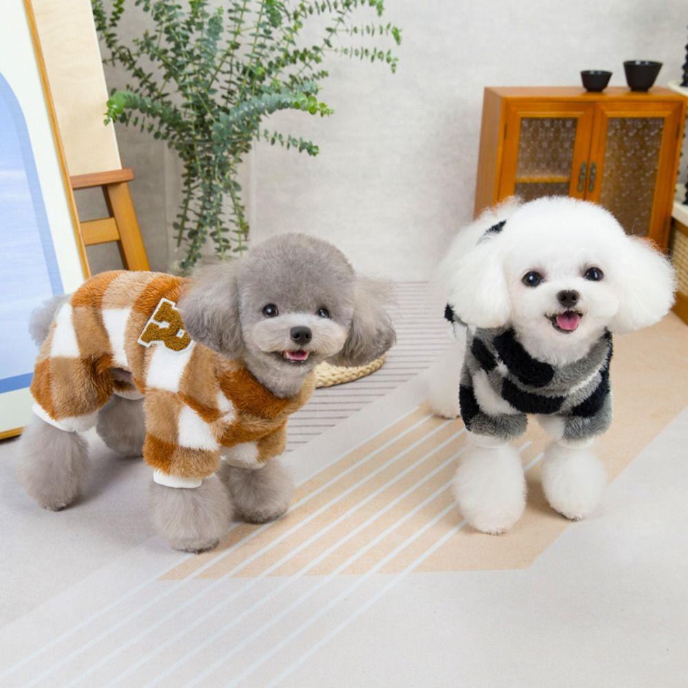 Double-faced Pile Puppy Jumpsuit Warm Pet Jacket Coat New Dog Clothes  Winter