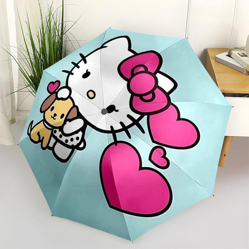 

1pc Hello Kitty Automatic Folding Umbrella - 8-Rib Automatic Open/Close, Portable Collapsible Compact Umbrella yy251218013