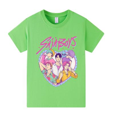 A1212 Kids Boys Girls Sajaboys Kpop Rumi Zoey Mira Print Short Sleeves T-shirt