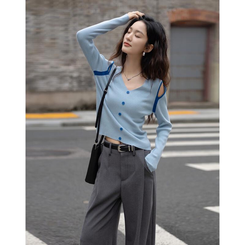 Demana Lightweight Hollow Out V-Neck Knit Top