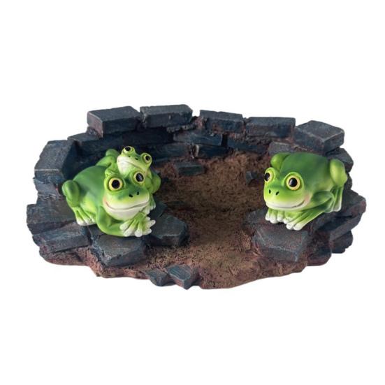 Frogs Gutter Guardian Rain Downspout Extension Frog Statue Decorative Splash Block Frog Figurine Rain Diverter for Garden Outdoor Decor