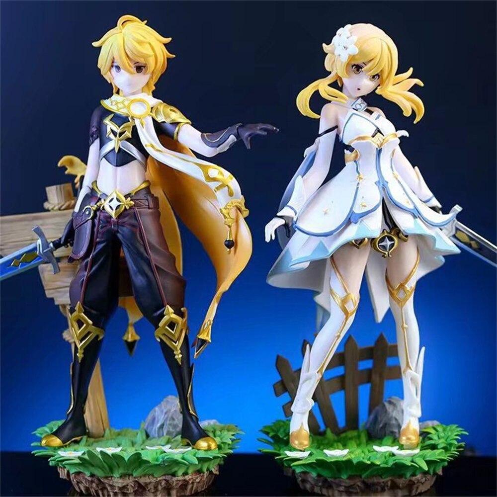 Genshin Impact Barbara Anime Figure Genshin Impact Lumine /Aether Action Figure Klee Figurine Collection Model Doll Toy Gift
