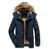 Men's Hooded Medium-Long Winter Jacket - Thick, Warm Cotton, Plus Size, for Middle-Aged & Elderly