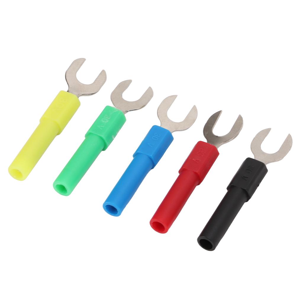 10pcs Fork Spade Wire Connectors PVC Brass Material Maximum.10A 6mm 0.2in Y Type 4mm 0.2in Hole U Type Banana Plug