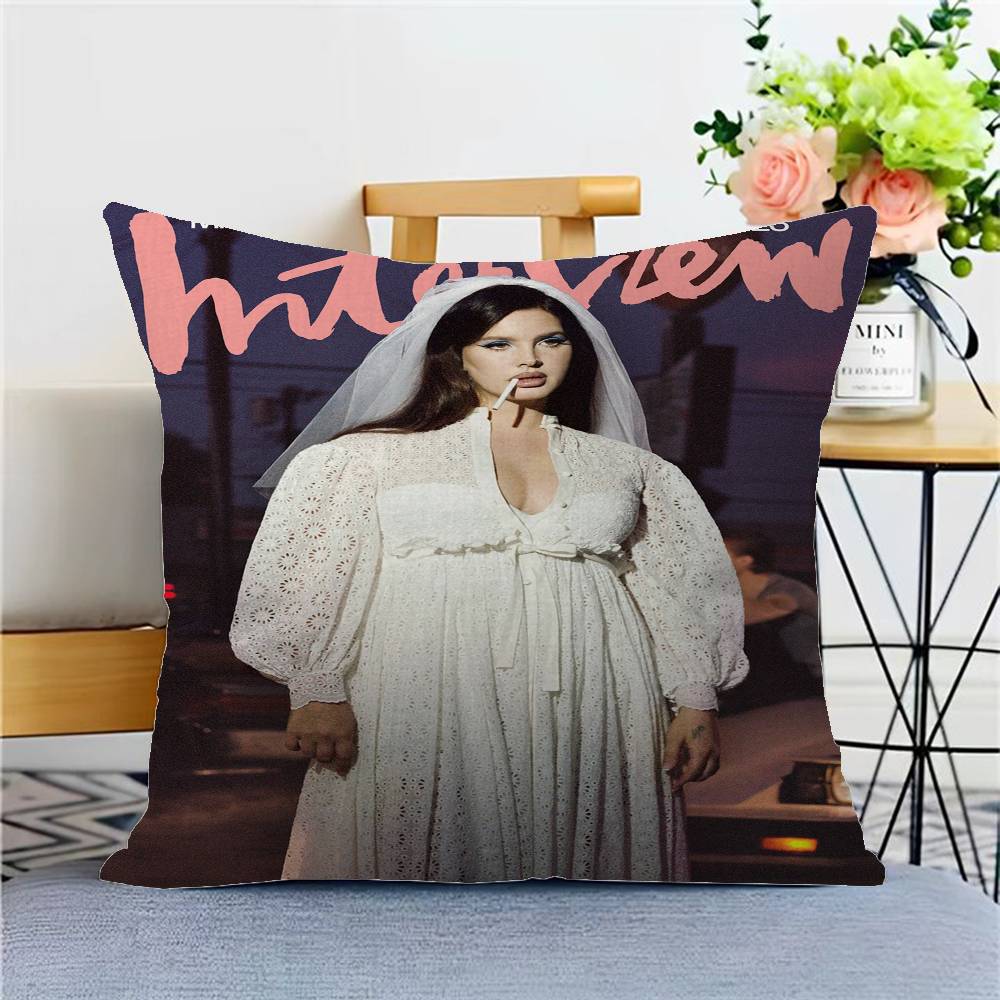 Singer Lana Del Rey Music Album Cushion Cover Inches Farmhouse Decor Home Throw Pillow Covers for Couch Decorations
