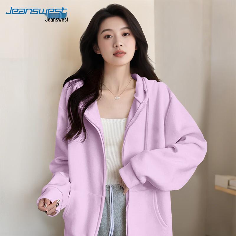 Jeanswest Women's Korean Style Loose Hooded Sweatshirt