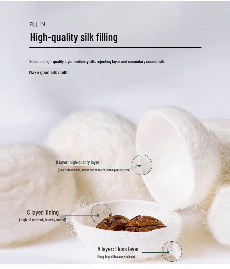 100% Cotton Jacquard Mulberry Silk Quilt - All-Season Double Quilt for Spring, Autumn, Summer & Thickened Winter Options