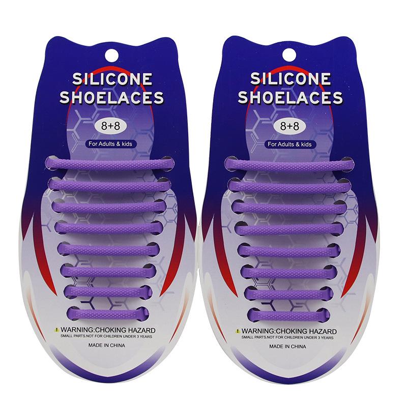 16Pcs Round Silicone Shoelaces without ties No Tie Shoe laces Elastic Laces Sneakers Kids Adult Rubber Quick Shoelace for Shoes