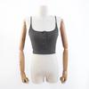 Canotta Elasticizzata Sexy con Scollo a U Ampio Stile Europeo e Americano Abbigliamento Donna Articolo Nuovo Primavera 2025 Colore Unico Spallina Stretta