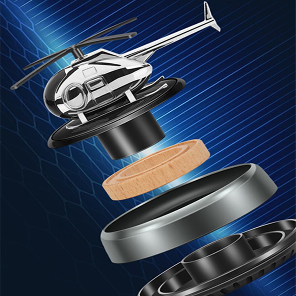 Solar Powered Helicopter Air Freshener Car Airplane Fragrance Diffuser Ornament