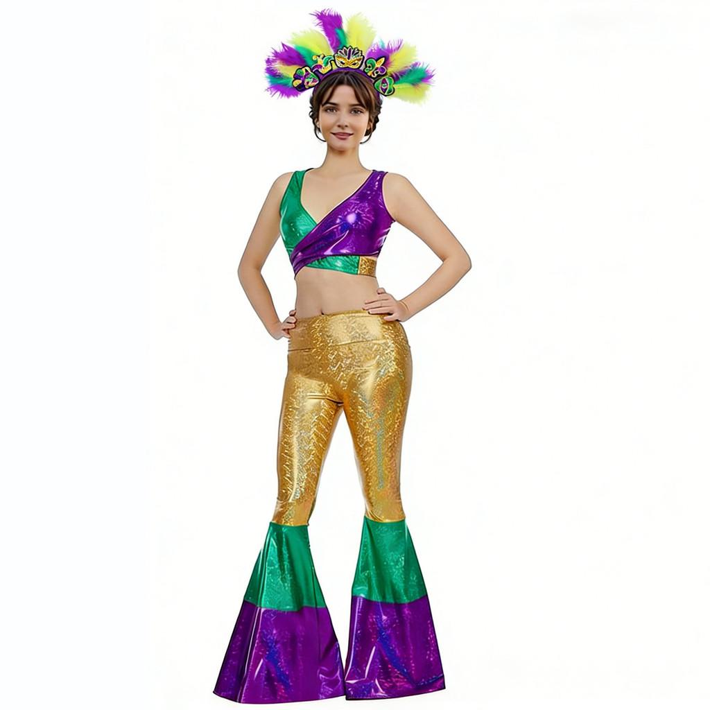 Fantasy Festival Costume Set For Women With Polyester Fabric Perfect For Halloween And Stage Performances