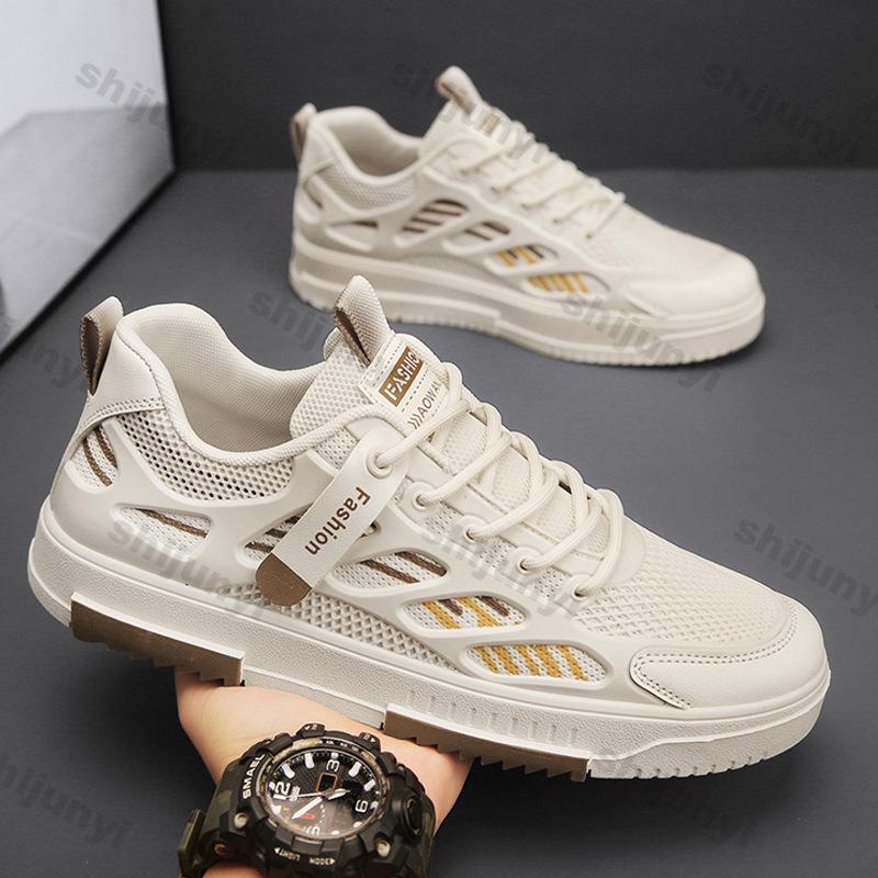 Fashion Men Shoes 2025 Spring Autumn New Fashion Breathable Mesh Non Slip Platform Sneakers Comfort Height Increase Sewing Casual Shoes