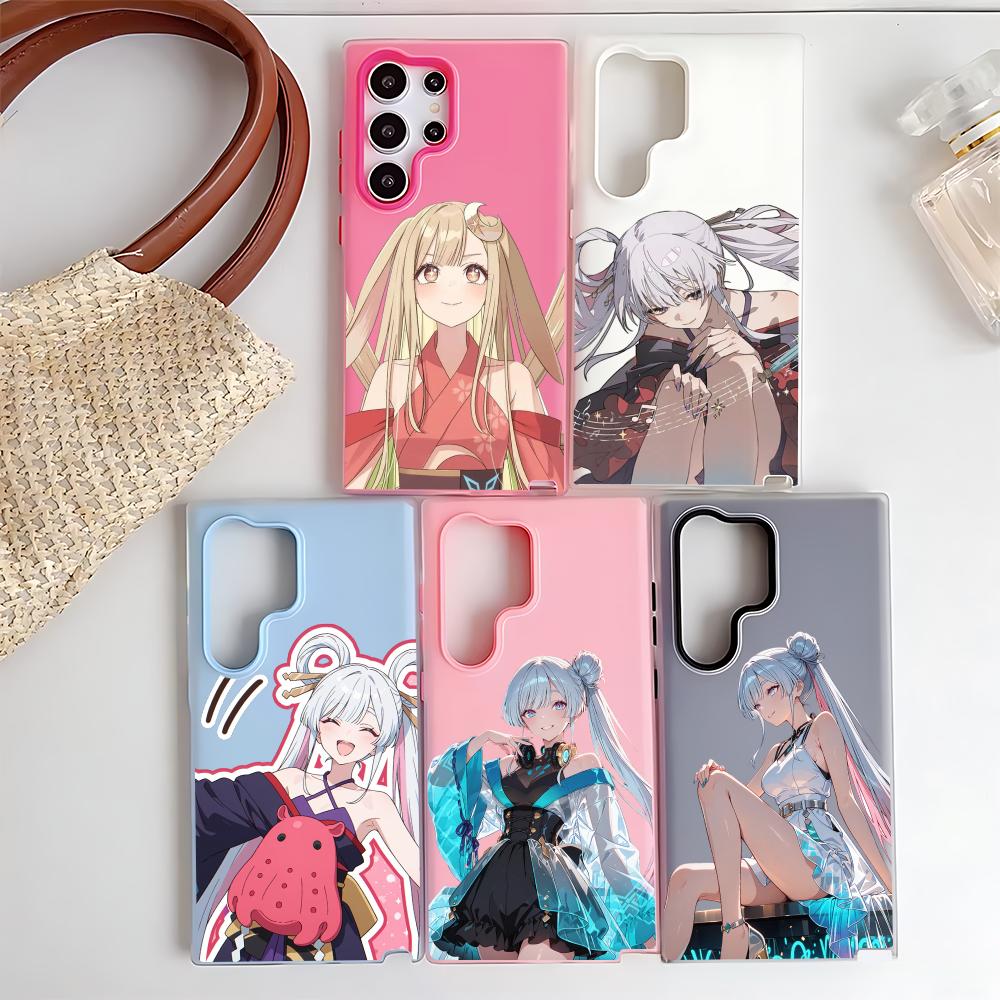 Cosmic Princess Kaguya Phone Case for Samsung S25 S24 S23 S22 S21 FE Plus Ultra Black 2-in-1 Jelly Silicone Case