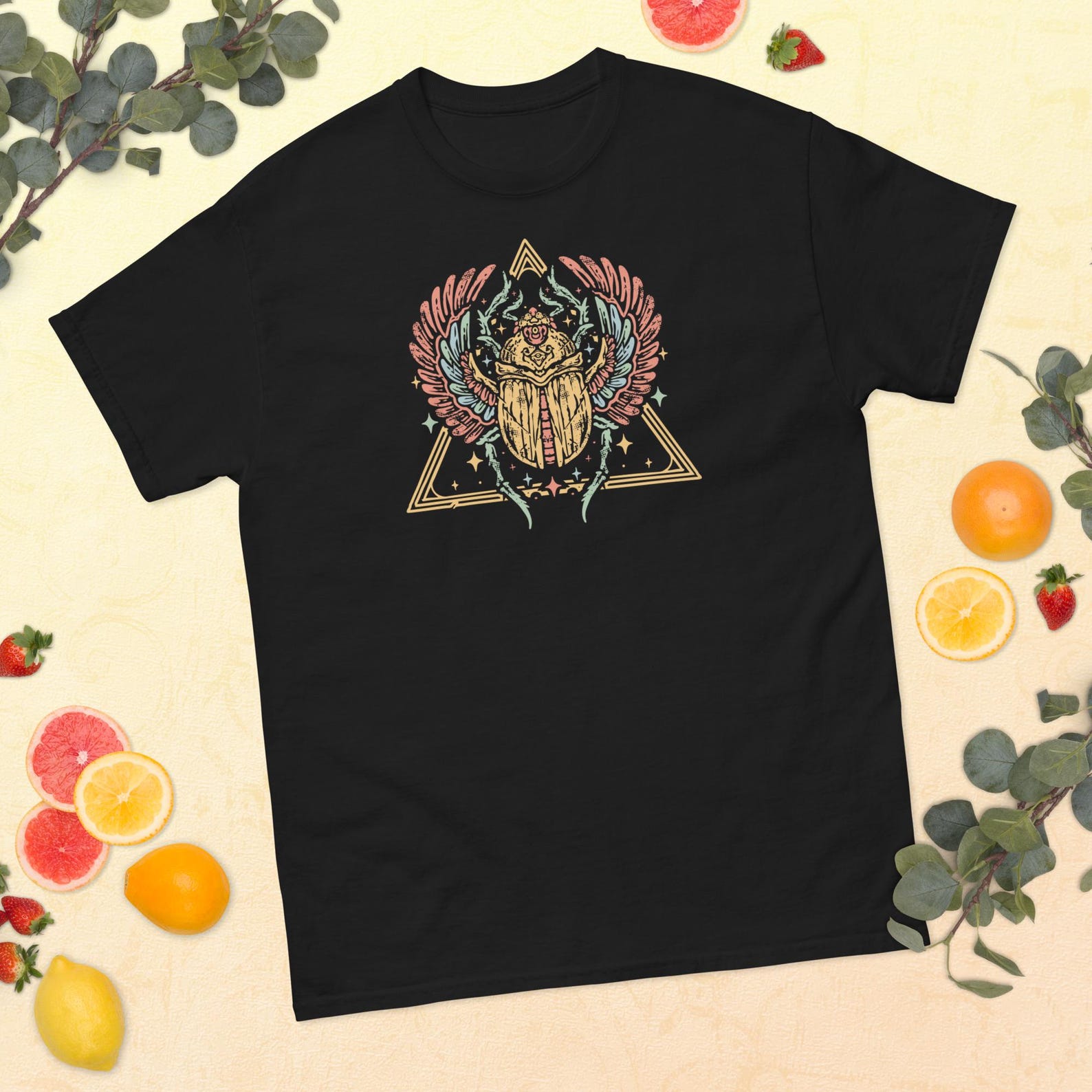 Ancient Egyptian Scarab Beetle T-Shirt: Vintage Style Print 3XL