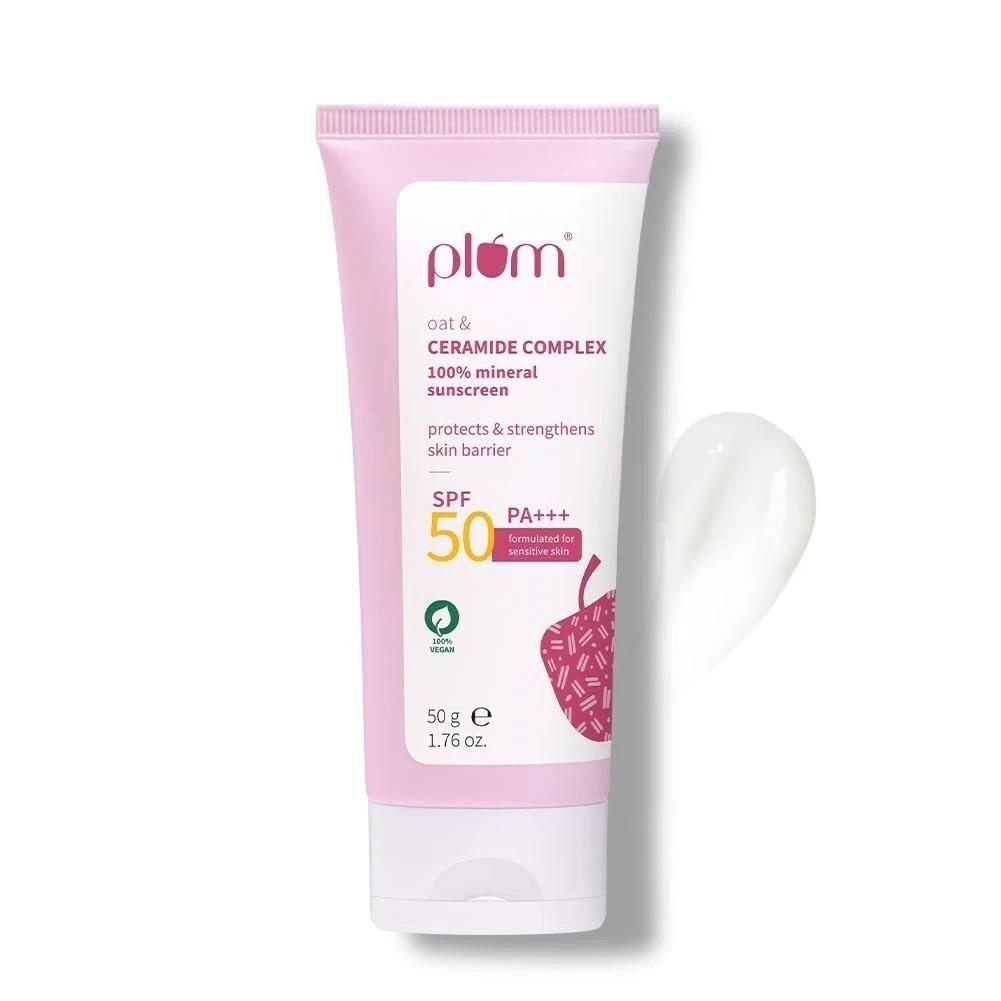 Plum Oat & Ceramide Complex100% Mineral Sunscreen | SPF 50 PA+++ | 50g