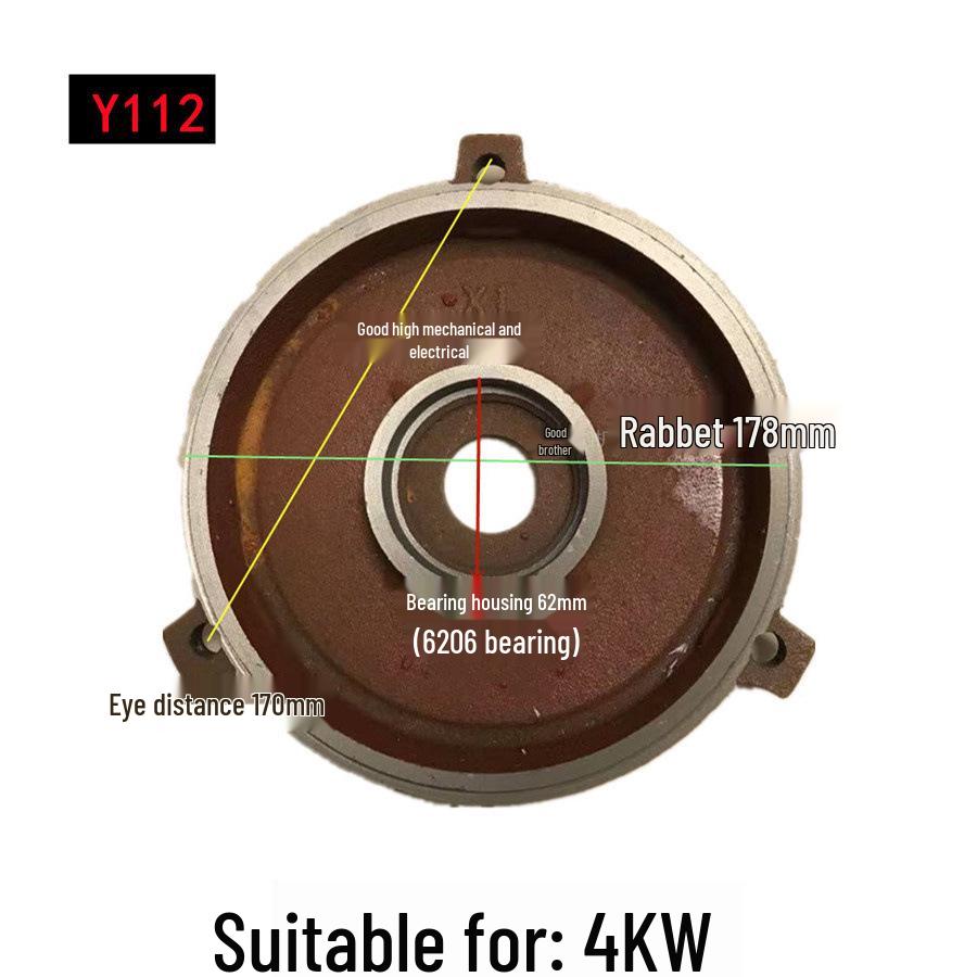 Horizontale Motor-Endkappe für Y80-355, 5,5 kW, Vorder- und Rückseite
