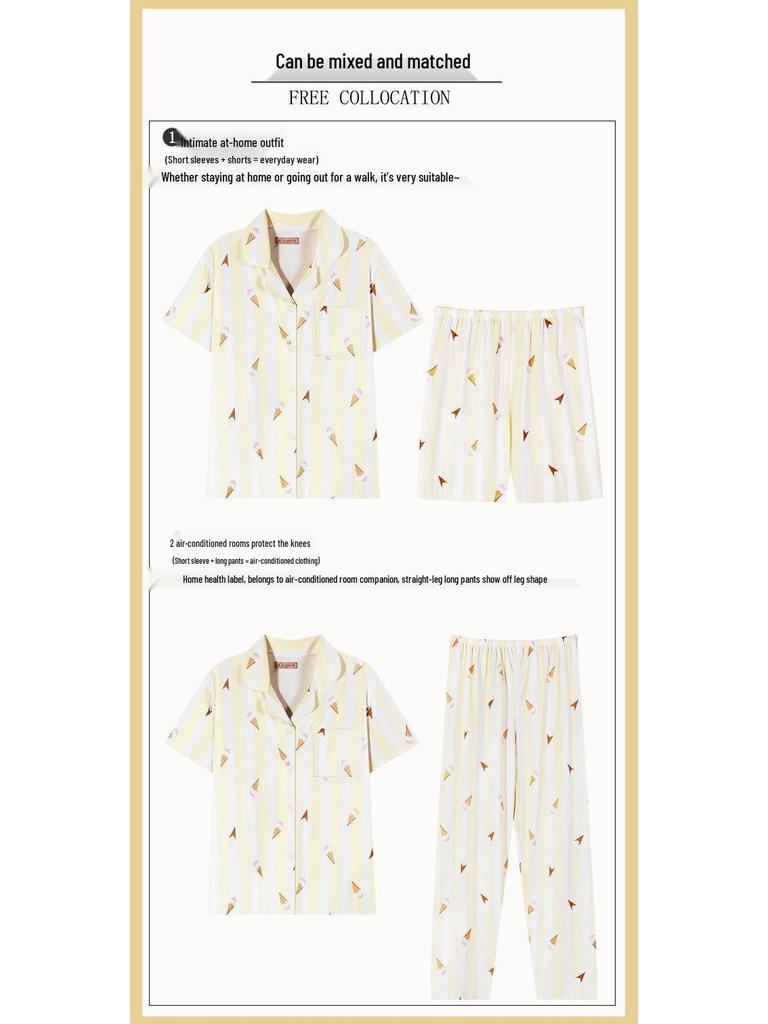 Women's Soft & Cute Rabbit Pajamas, Japanese Milk Tone, Cartoon Style, Girly Short-Sleeve 3-Piece Set