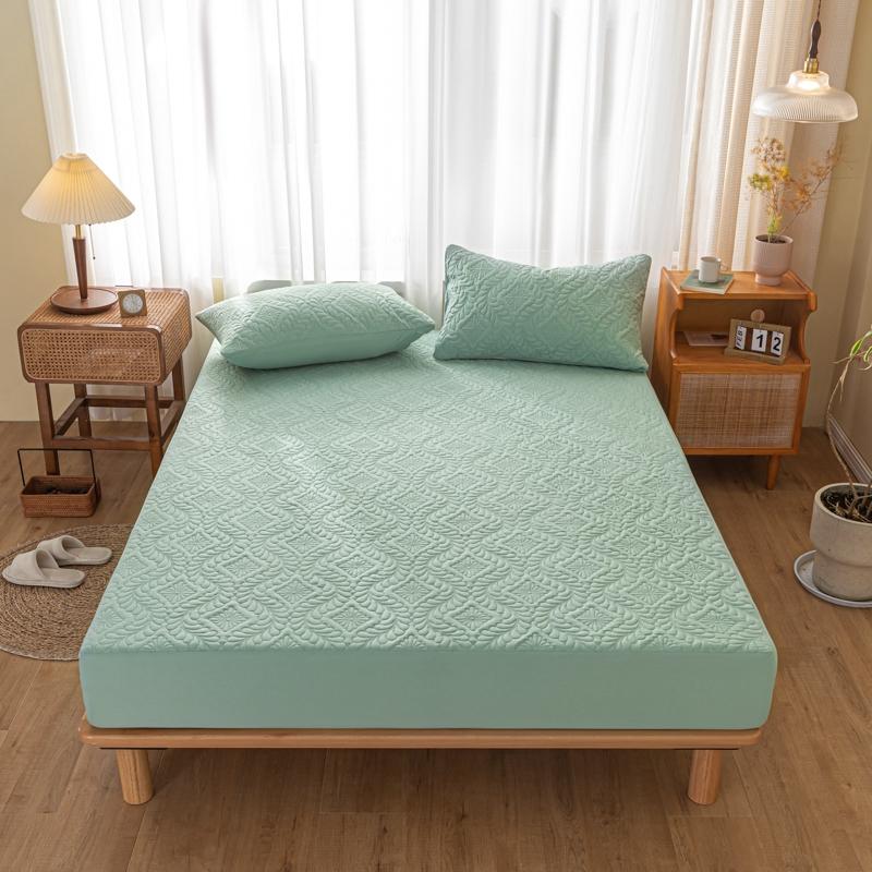 1pc Waterproof Mattress Cover White Color Fitted Sheet with Elastic Band Single/Queen/King Size Mattress Protector