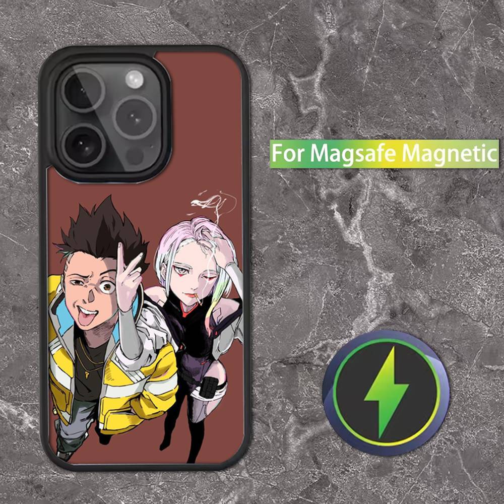 E-Edgerunners Cyberpunks Phone Case For iPhone 16,15,14,13,12,11,Pro,Max,Plus,Mini,SE Magsafe Magnetic Wireless Charging