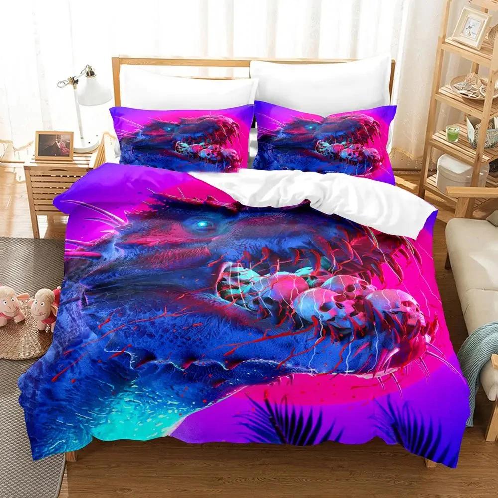Game Second Extinction Bedding Set Duvet Cover Bed Set Quilt Cover Pillowcase Comforter King Queen Size Boys Adult Bedding Set
