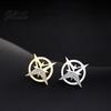 Small Collar Pin Brooch Six-Pointed Star Alloy Sparkling Rhinestones Inlaid