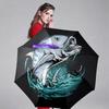 Automatic Folding Umbrella with Fish Lure Design - Portable Collapsible 8-Rib Durable Canopy, Stylish Outdoor Accessory for Ch