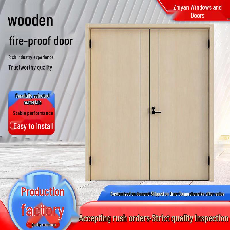 Class A Wooden Fire Door: Mall Passage & Home Interior Anti-theft, Class B Fire-resistant, Silent Design