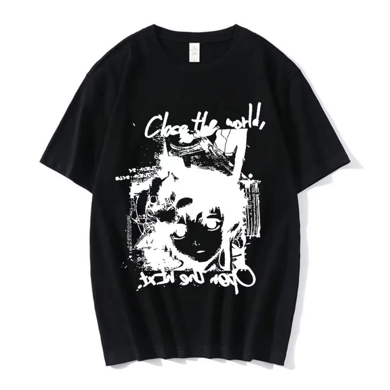 Anime Serial Experiments Lain T-Shirt Men Women Graphic T Shirts Unisex Iwakura Manga Girl Sci Fi Short Sleeve Tee Tops 62463