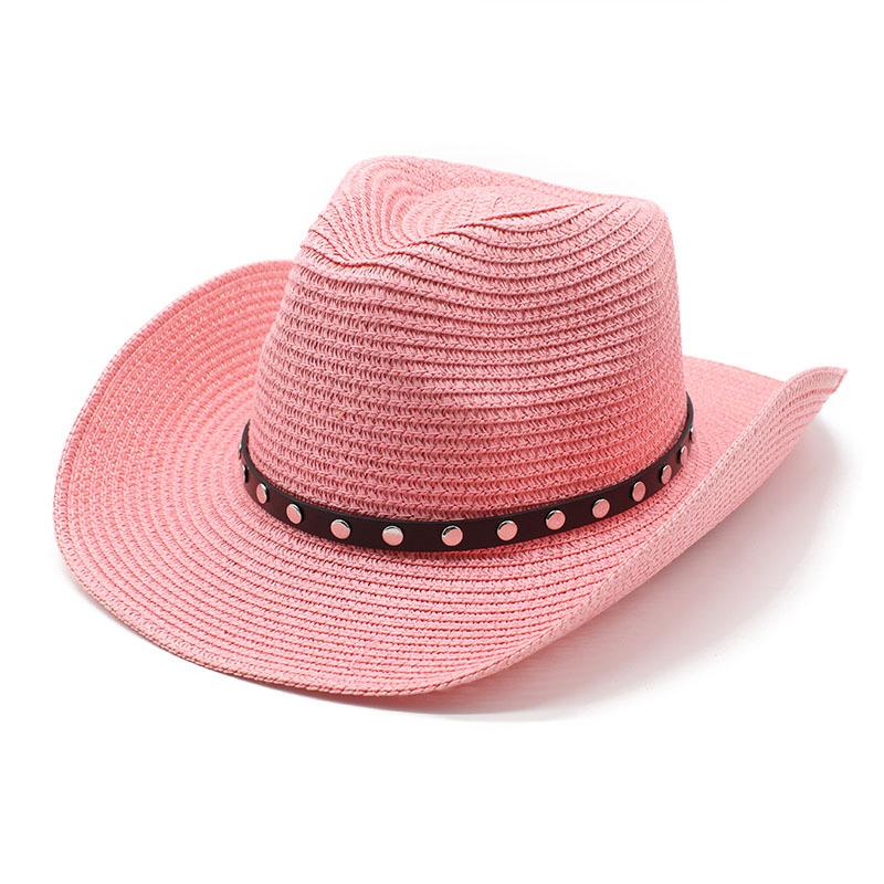 Cowboy Hat Men'S Summer Sun Hat Sun Hat Uv Protection Straw Hat Summer Beach Hat