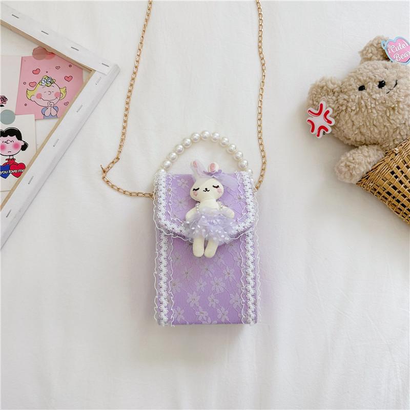 Adorable Children's Plush Doll Handbag With Fashionable Chain Strap For Girls