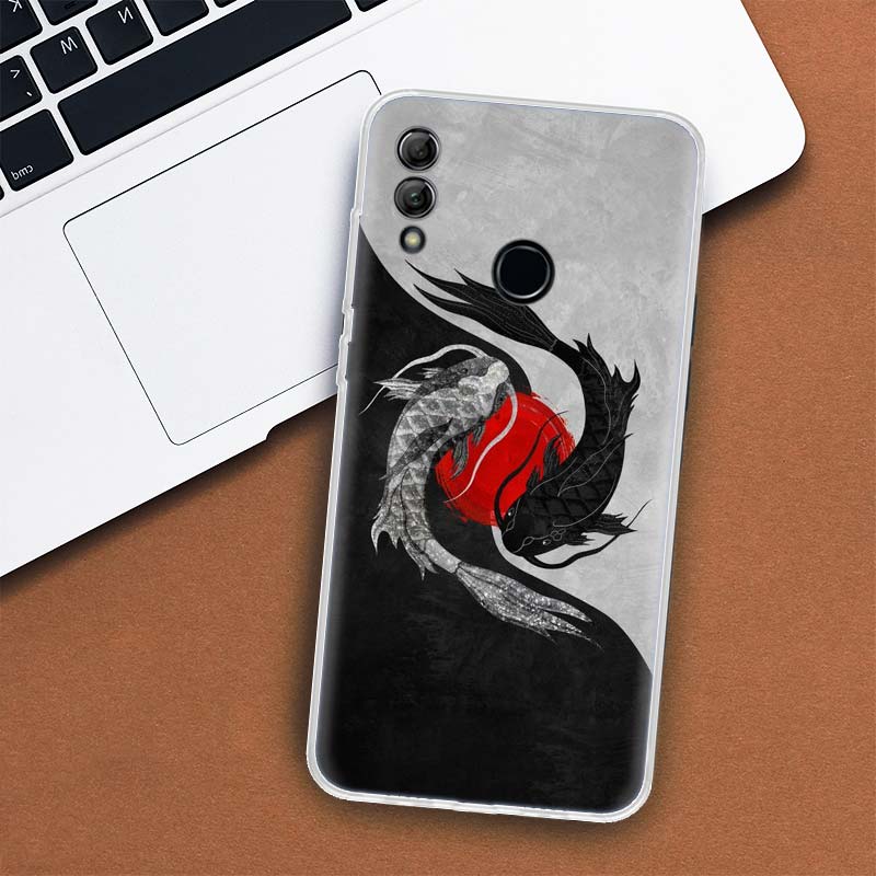 Japan Koi Fish Yin Yang Art Cover Phone Case For Huawei Y5 Y6 Y7 Y9S P Smart Z 2021 2019 Honor 10 Lite 9 20 9X 8S 8X 8A Pro 20i