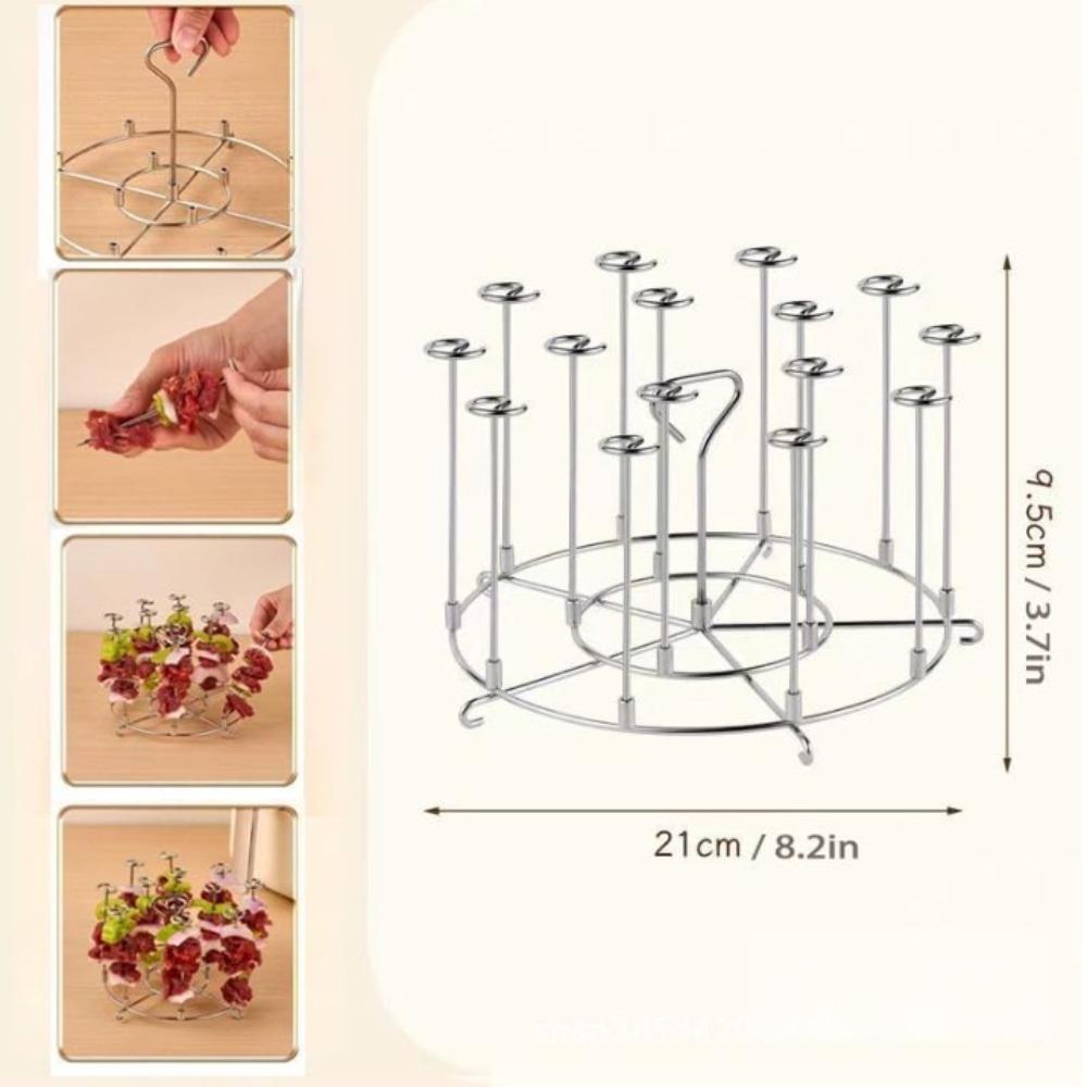 High Quality Stainless Steel Air Fryer Skewer Stand Detachable String Grill Vertical Grill Rack Skewer Holder 6Qt 8Qt