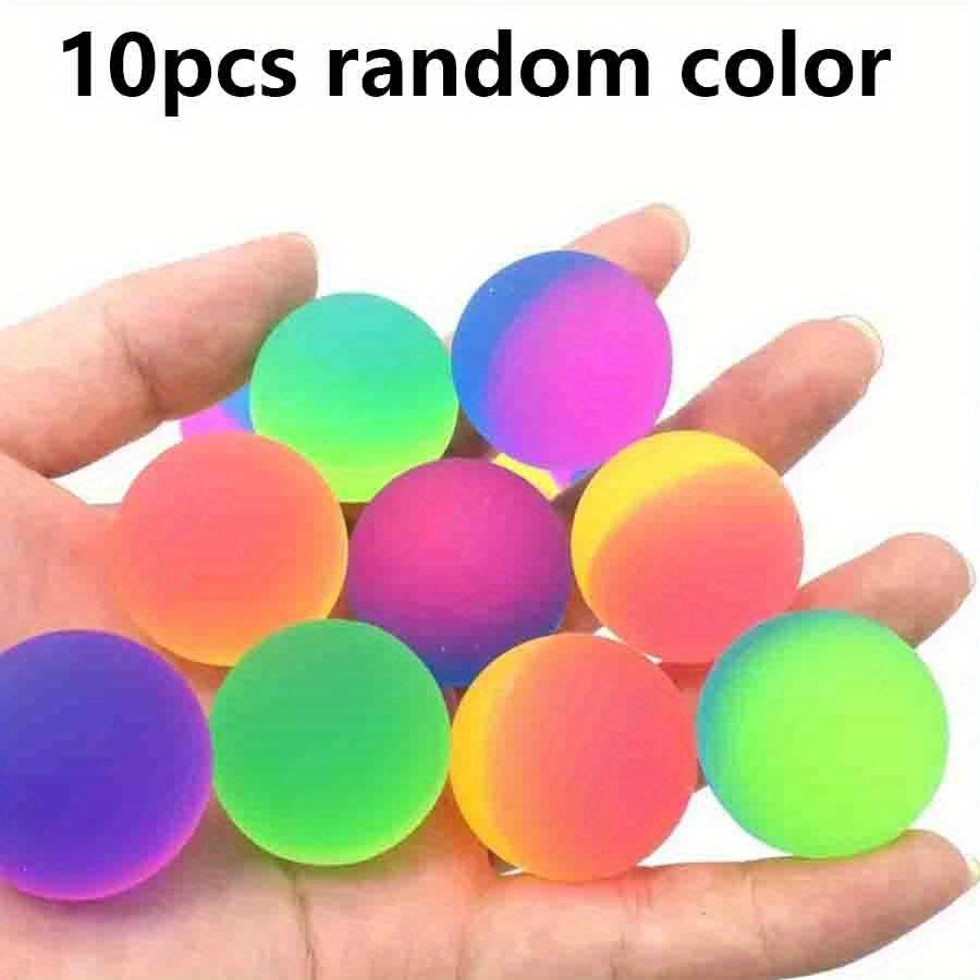 

10pcs Colorful Rubber Balls, 25mm High-Bounce Interactive Cat Toy Balls - Vibrant Rainbow Design JXB