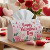 1pc Romantic Watercolor Floral Valentine'S Day Tissue Box Holder - Wishing You a Joyful Valentine'S Day! Ideal for Decorating Your Living Room, Dining