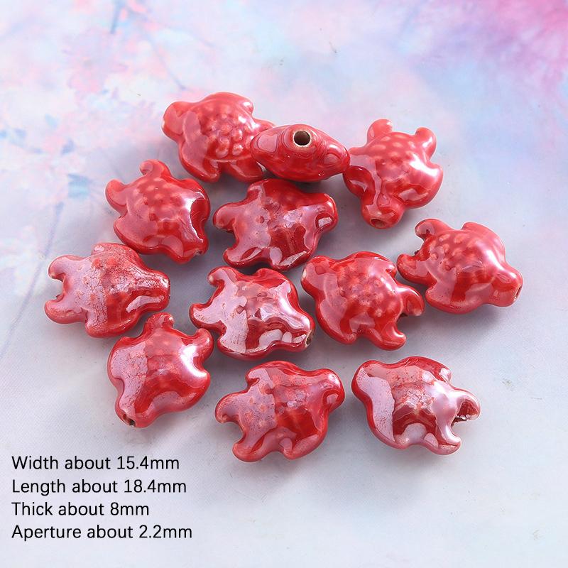 10ks Keramické Korálky Želva Rozdělovací Volné Korálky Pro Výrobu Šperků Diy Náramek Náhrdelník Příslušenství