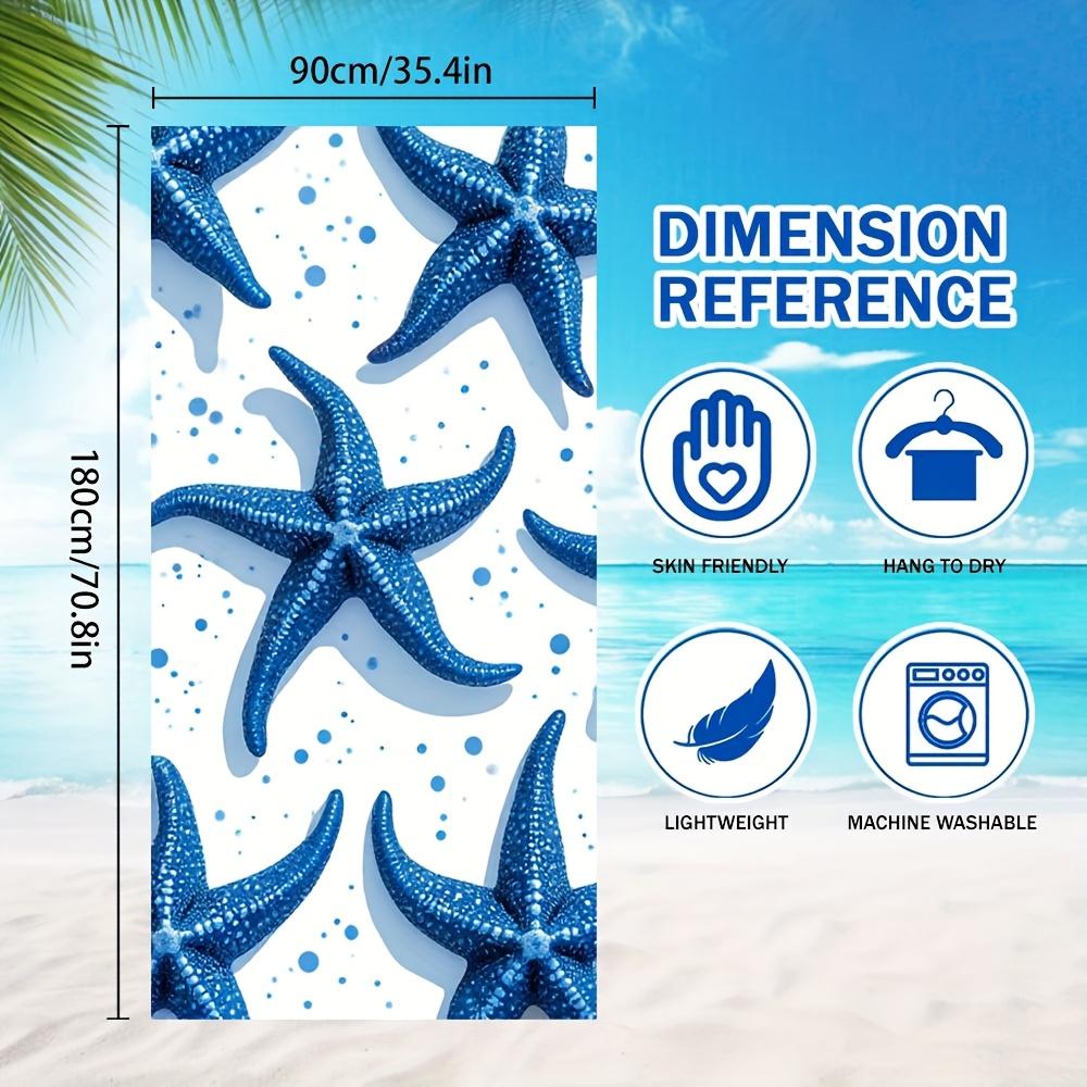 Cute Starfish Theme Microfiber Towel Ultra Soft High Absorption Quick Dry Modern Design for Bathroom Pool Travel Men Women Use