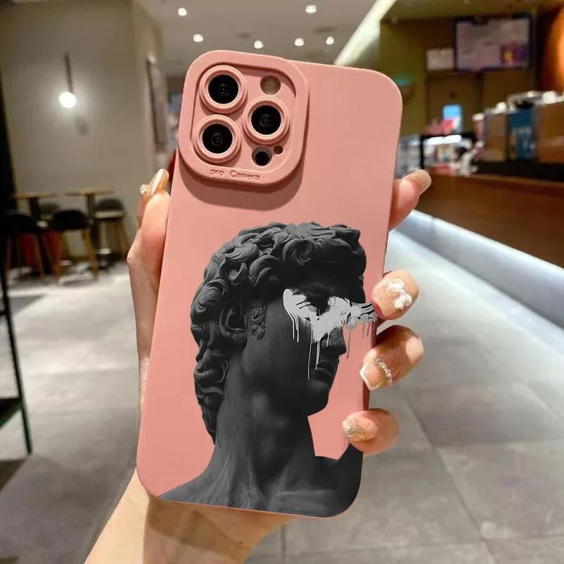 

Shockproof Art Aesthetic David Silicone Case For iPhone 16 15 14 13 12 11 Pro Max XR XS X 7 8 15 Plus SE 2020 SE 2022 Cover iPhone XR