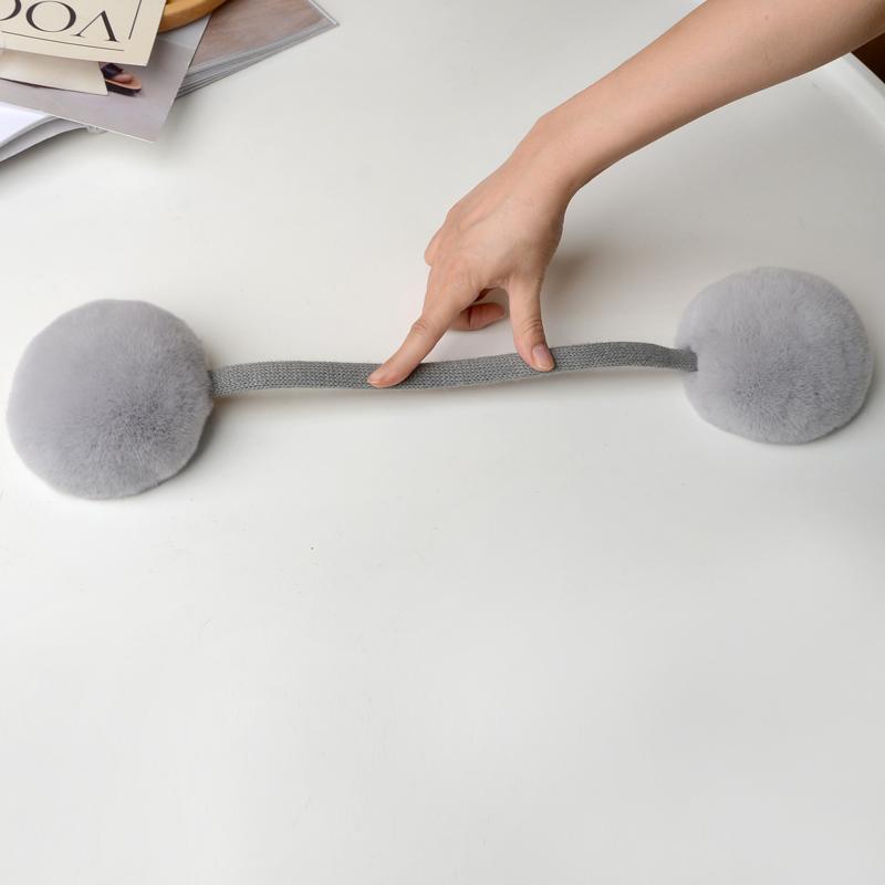 Natural 100% Rex Rabbit Fur Earmuffs Winter Accessories for Women Winter Ear Muffs Fluffy Earmuff Ear Cover for Winter