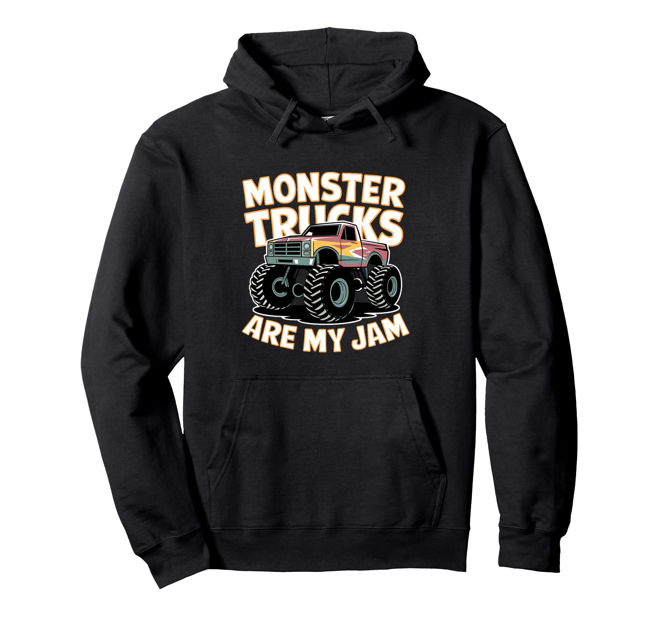

Monster Trucks Are My Jam Hoodie for Men, Women, Kids, Boys, and Girls