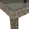 Garden Table Gray 90 X 90 X 75 Cm Poly Rattan
