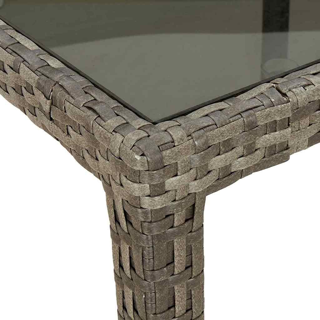 Garden Table Gray 90 X 90 X 75 Cm Poly Rattan